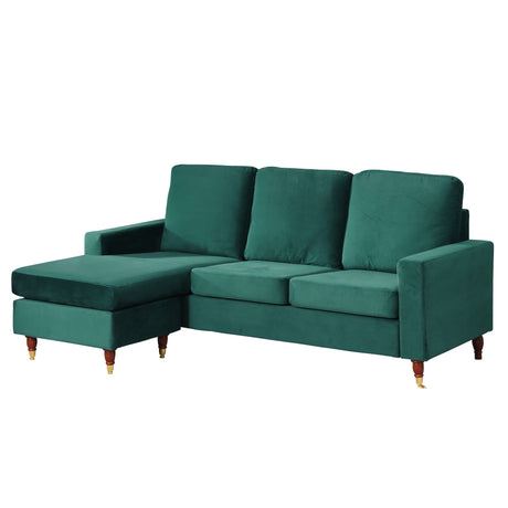 Velvet Corner Sofa 199cm Wide Reversible - Kensington Home