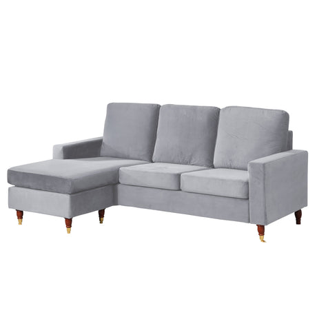 Velvet Corner Sofa 199cm Wide Reversible - Kensington Home