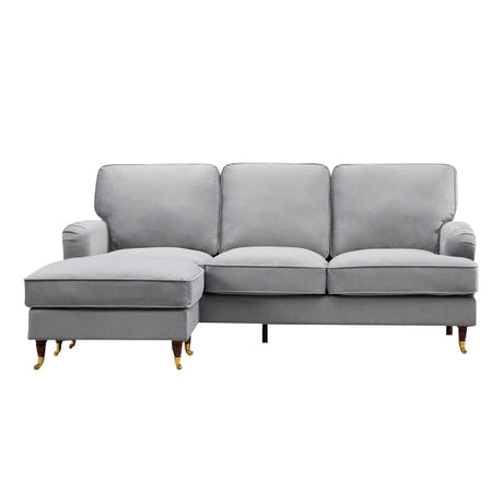 Velvet Corner Sofa 218cm Wide Reversible - Kensington Home