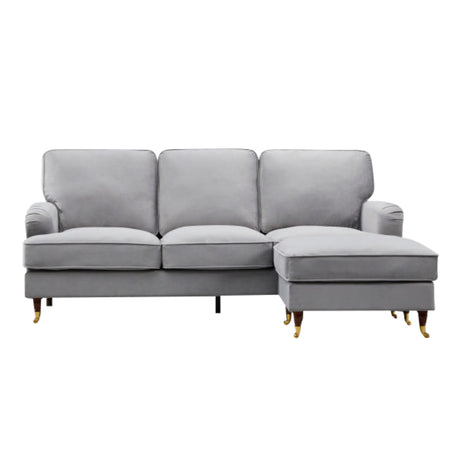 Velvet Corner Sofa 218cm Wide Reversible - Kensington Home