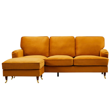 Velvet Corner Sofa 218cm Wide Reversible - Kensington Home