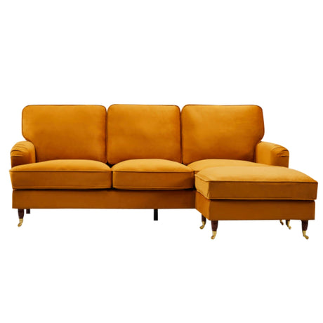 Velvet Corner Sofa 218cm Wide Reversible - Kensington Home