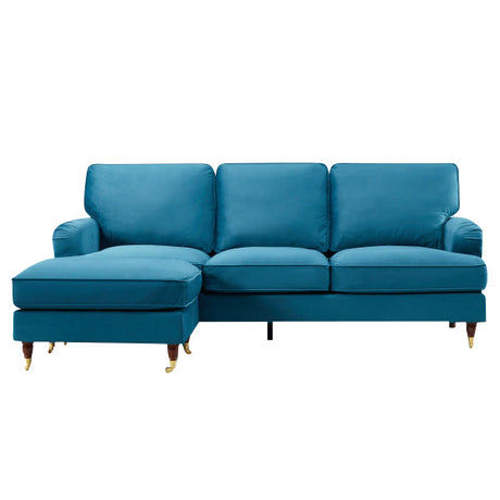 Velvet Corner Sofa 218cm Wide Reversible - Kensington Home