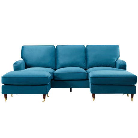 Velvet Corner Sofa 218cm Wide U Shaped - Kensington Home
