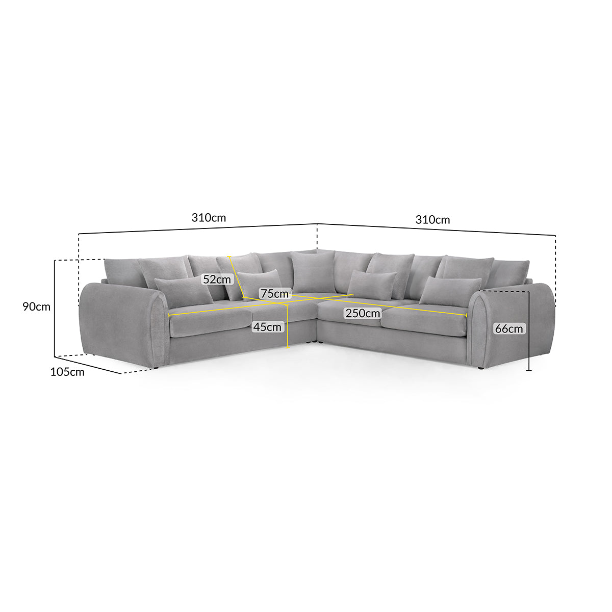 Velvet Corner Sofa Large - Mirabel