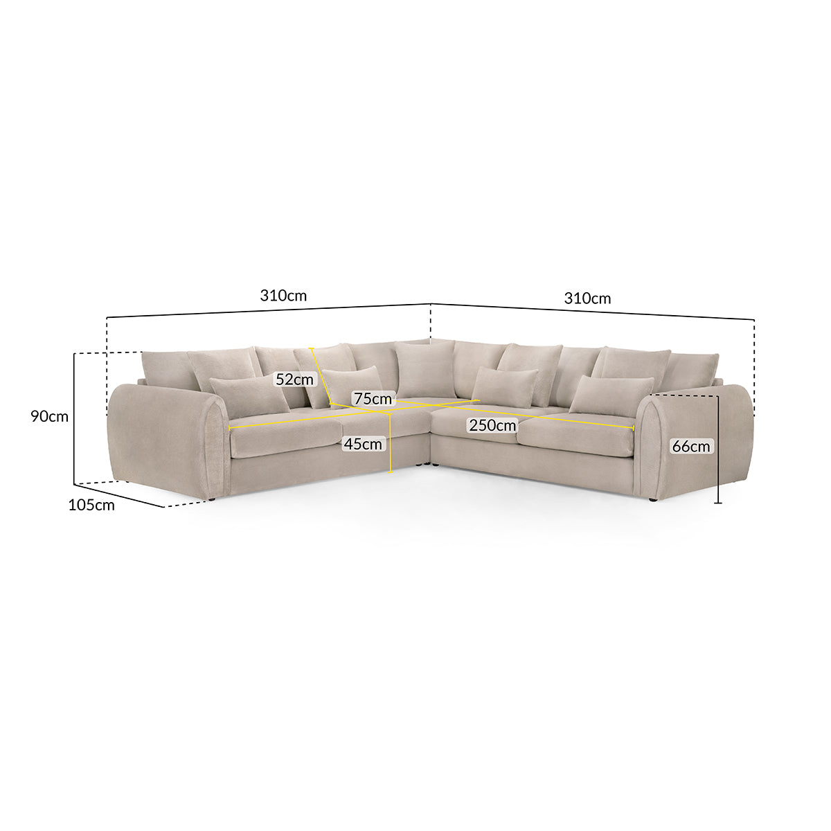 Velvet Corner Sofa Large - Mirabel