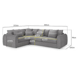 Velvet Corner Sofa Left Hand Facing - Mirabel