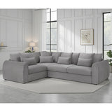 Velvet Corner Sofa Left Hand Facing - Mirabel