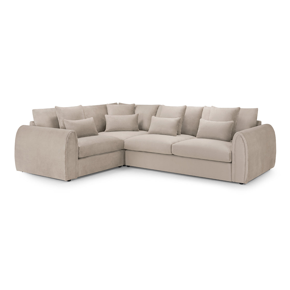 Velvet Corner Sofa Left Hand Facing - Mirabel