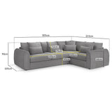 Velvet Corner Sofa Right Hand Facing - Mirabel