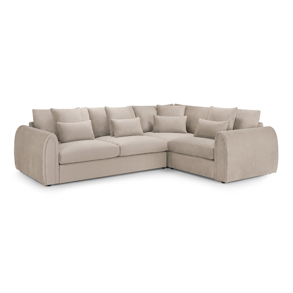 Velvet Corner Sofa Right Hand Facing - Mirabel
