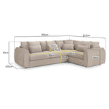 Velvet Corner Sofa Right Hand Facing - Mirabel