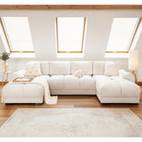 Velvet Corner Sofa in U Shape - Azzuro