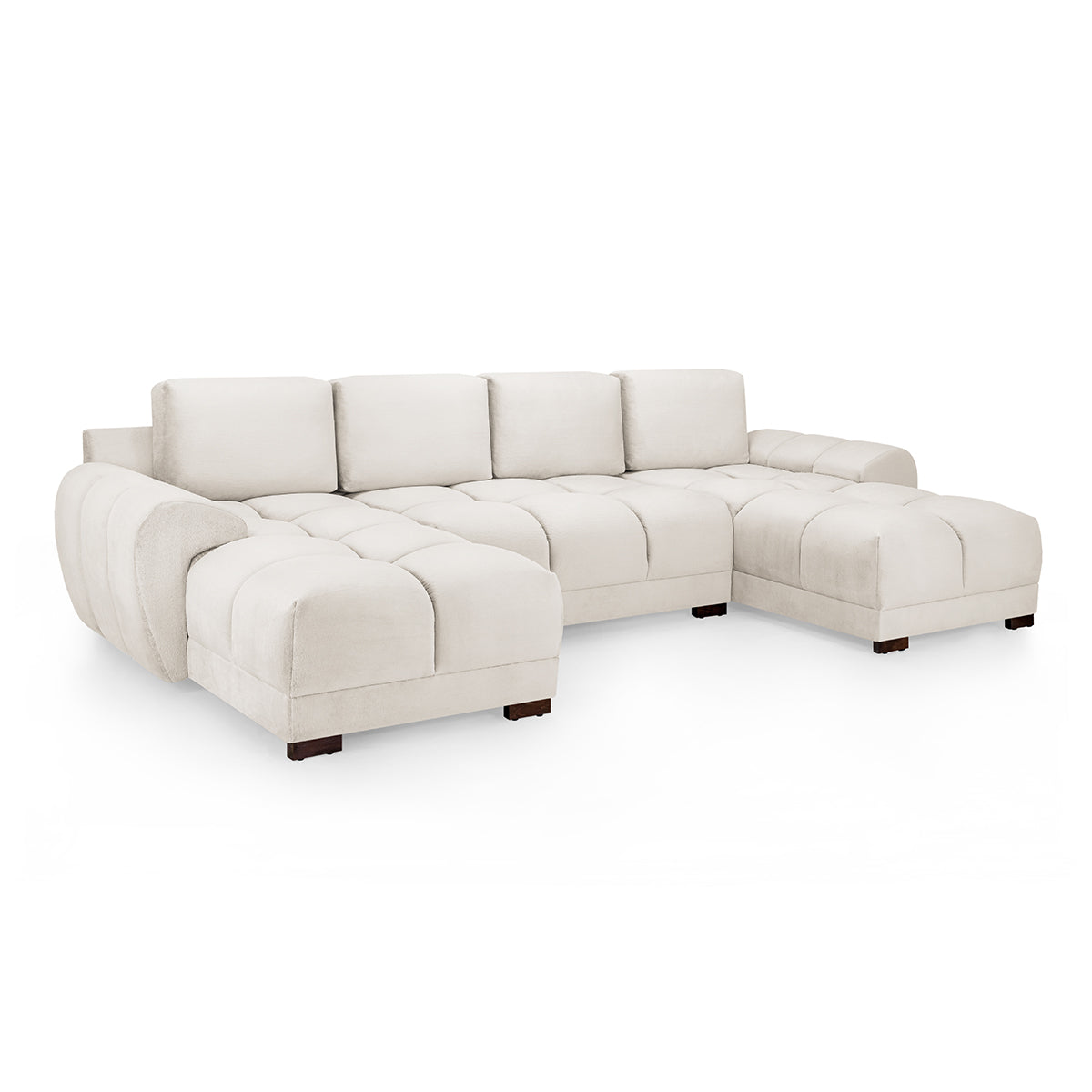 Velvet Corner Sofa in U Shape - Azzuro