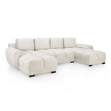 Velvet Corner Sofa in U Shape - Azzuro
