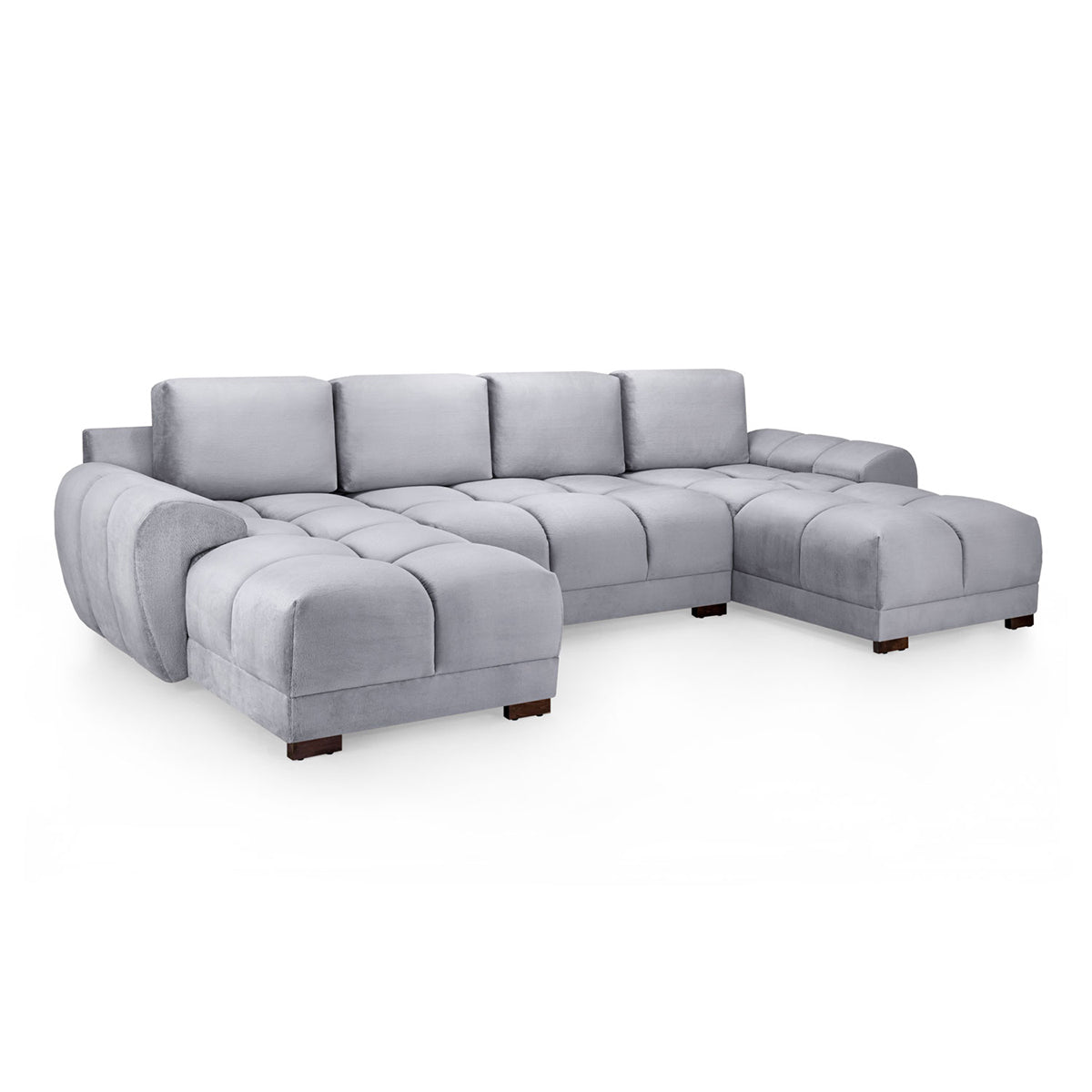 Velvet Corner Sofa in U Shape - Azzuro