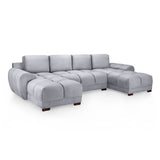 Velvet Corner Sofa in U Shape - Azzuro