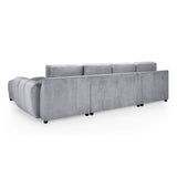 Velvet Corner Sofa in U Shape - Azzuro