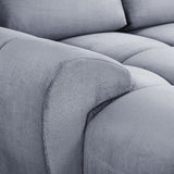 Velvet Corner Sofa in U Shape - Azzuro