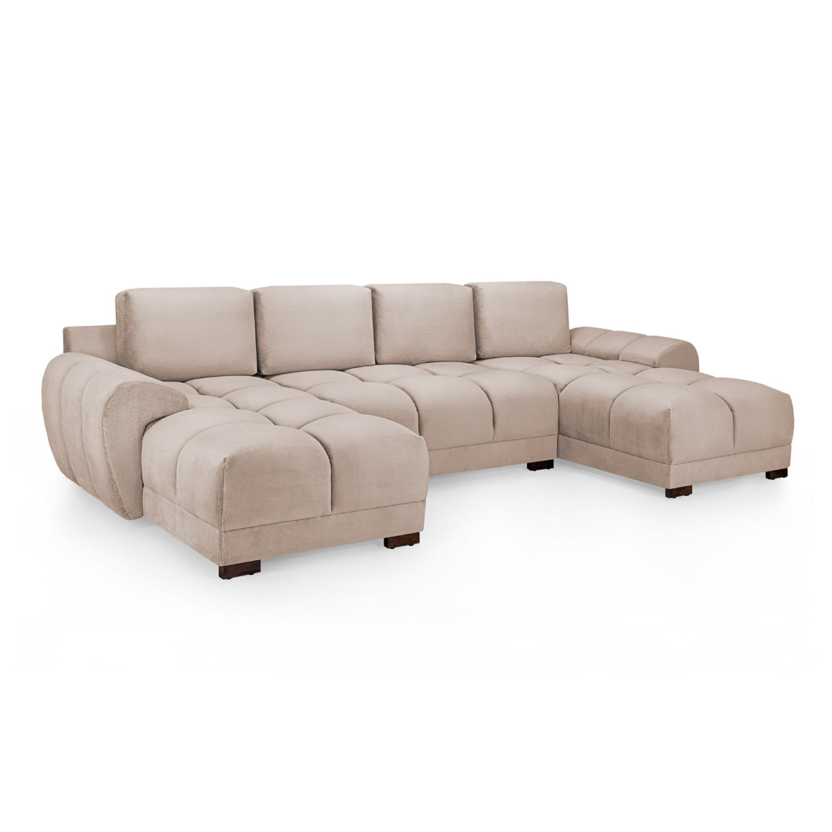 Velvet Corner Sofa in U Shape - Azzuro