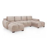 Velvet Corner Sofa in U Shape - Azzuro