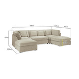 Velvet Corner Sofa in U Shape - Belgravia