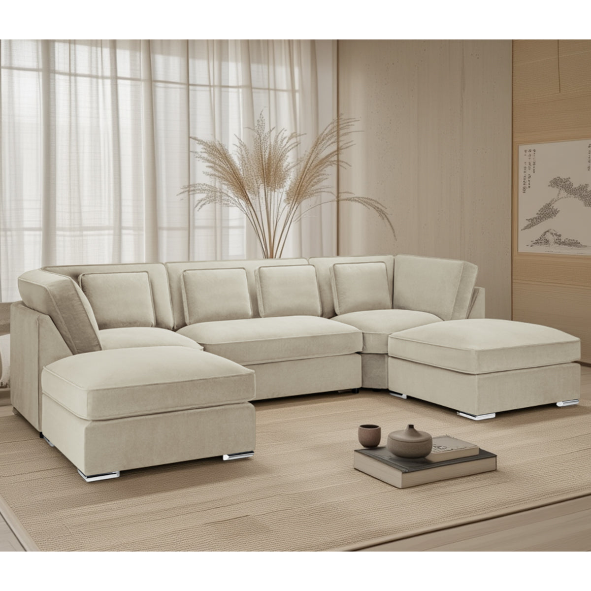 Velvet Corner Sofa in U Shape - Belgravia