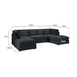 Velvet Corner Sofa in U Shape - Belgravia