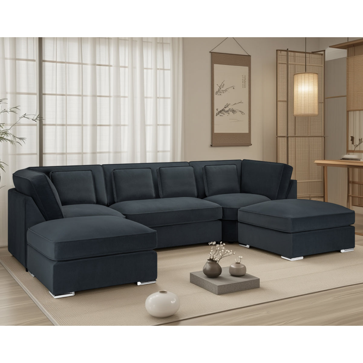 Velvet Corner Sofa in U Shape - Belgravia