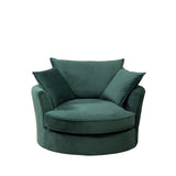 Velvet Cuddle Chair 127cm Wide Swivel Base - Kensington Home