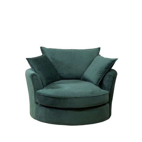 Velvet Cuddle Chair 127cm Wide Swivel Base - Kensington Home