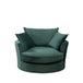 Velvet Cuddle Chair 127cm Wide Swivel Base - Kensington Home