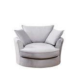 Velvet Cuddle Chair 127cm Wide Swivel Base - Kensington Home