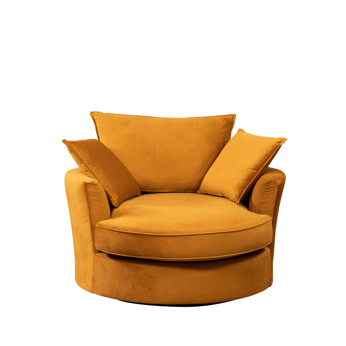 Velvet Cuddle Chair 127cm Wide Swivel Base - Kensington Home