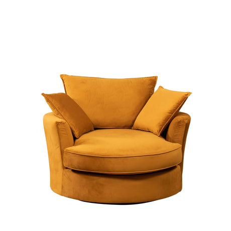 Velvet Cuddle Chair 127cm Wide Swivel Base - Kensington Home