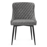 Velvet Dining Chair With Black Powder-Coated Metal Legs - Ryland