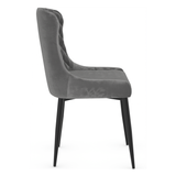 Velvet Dining Chair With Black Powder-Coated Metal Legs - Ryland