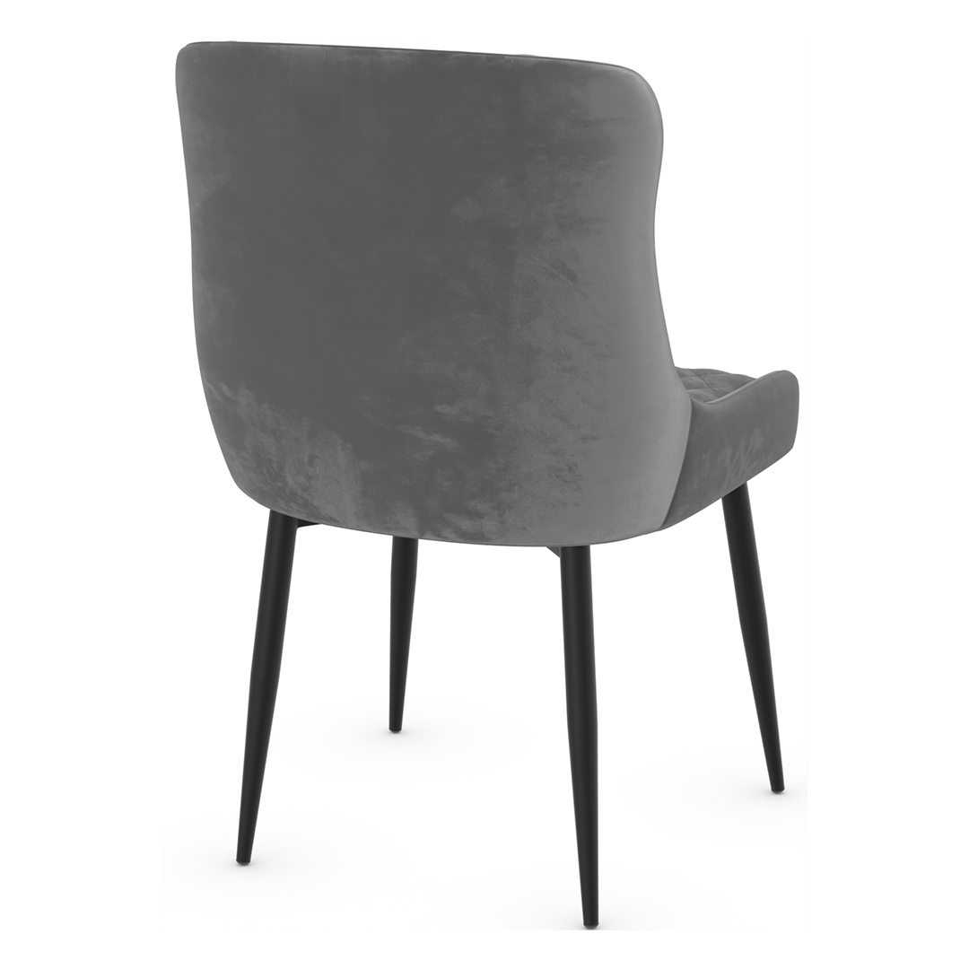 Velvet Dining Chair With Black Powder-Coated Metal Legs - Ryland