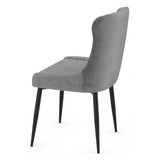 Velvet Dining Chair With Black Powder-Coated Metal Legs - Ryland