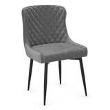 Velvet Dining Chair With Black Powder-Coated Metal Legs - Ryland