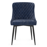 Velvet Dining Chair With Black Powder-Coated Metal Legs - Ryland