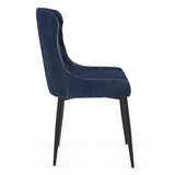 Velvet Dining Chair With Black Powder-Coated Metal Legs - Ryland