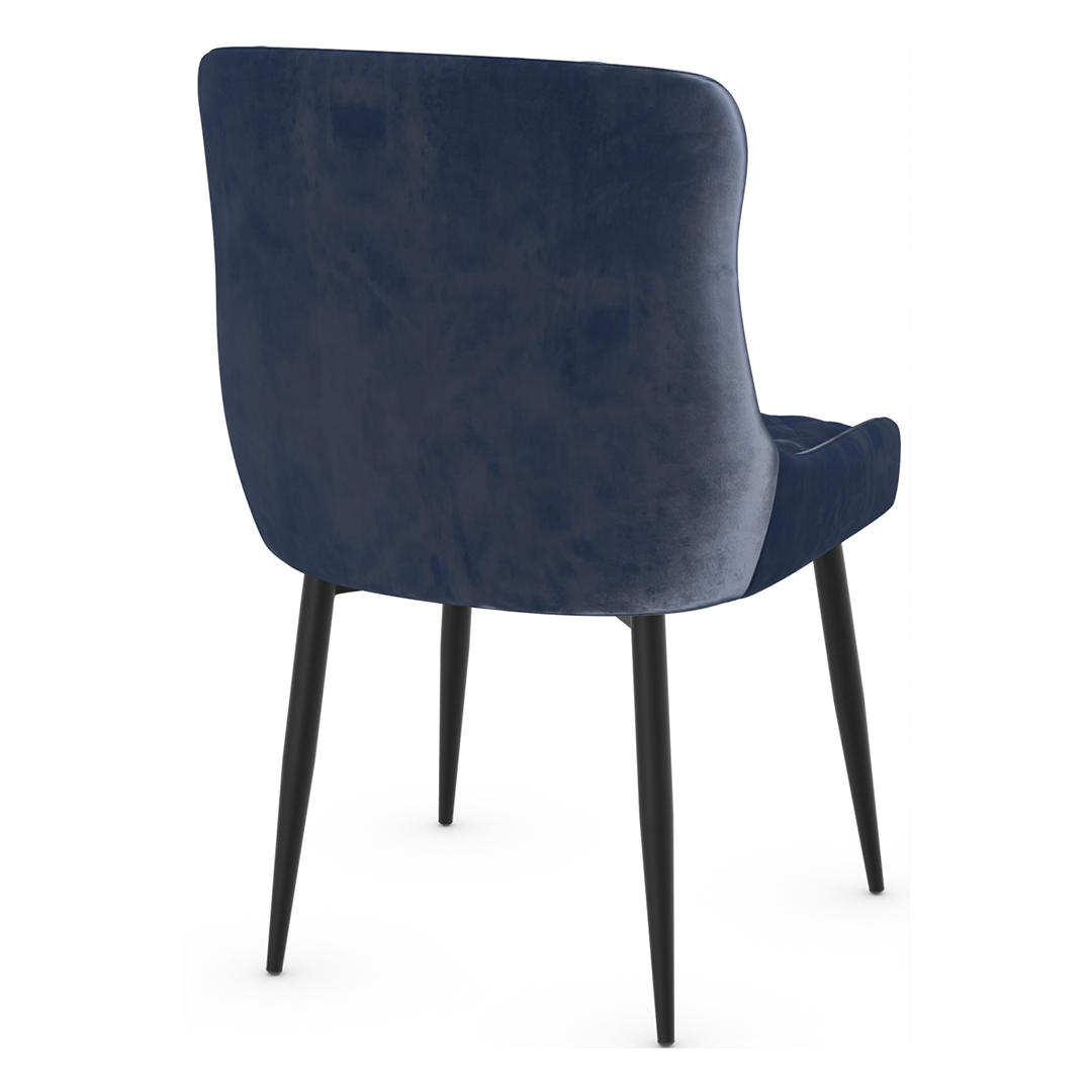 Velvet Dining Chair With Black Powder-Coated Metal Legs - Ryland