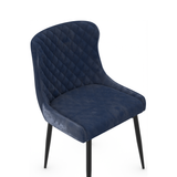 Velvet Dining Chair With Black Powder-Coated Metal Legs - Ryland
