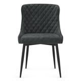 Velvet Dining Chair With Black Powder-Coated Metal Legs - Ryland
