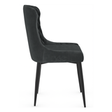 Velvet Dining Chair With Black Powder-Coated Metal Legs - Ryland