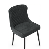 Velvet Dining Chair With Black Powder-Coated Metal Legs - Ryland