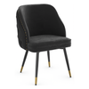 Velvet Dining Chair With Black Slim Metal Legs - Aberley