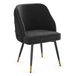 Velvet Dining Chair With Black Slim Metal Legs - Aberley