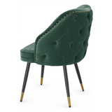 Velvet Dining Chair With Black Slim Metal Legs - Aberley